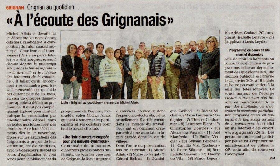 Article La Tribune du 4 décembre