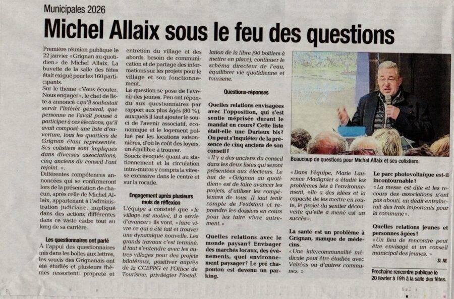 Article de La Tribune du 29 janvier